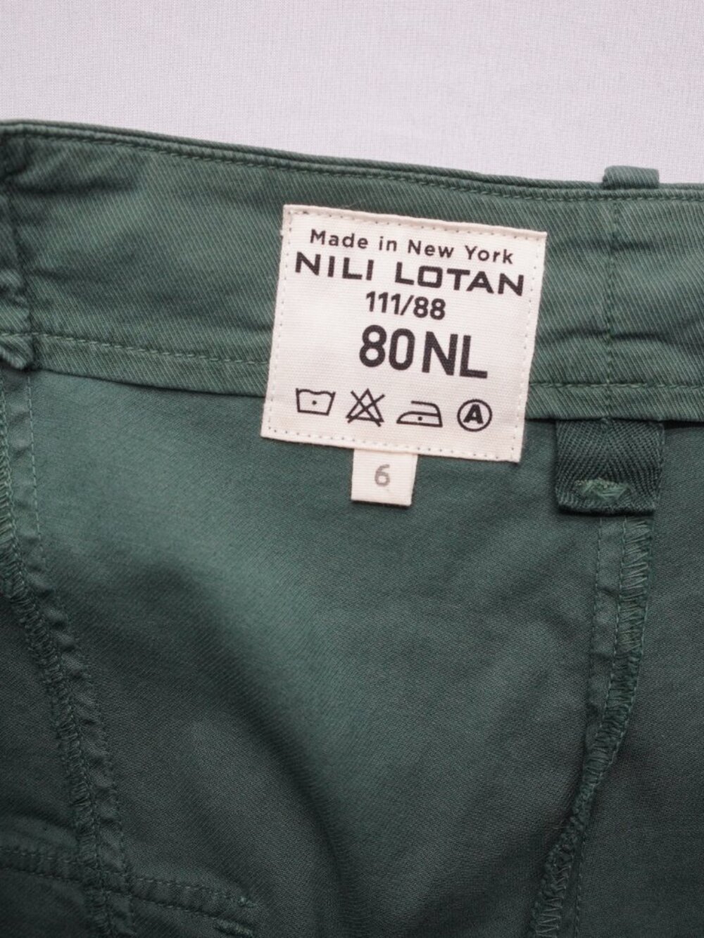 Nili Lotan Paris Drop Crotch Pants Size 6 Green - Picture 4 of 10